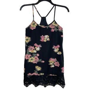 Voom‎ by Joy Han Slip Dress Women’s XS Black Floral Lace Romantic Dark Date NWT
